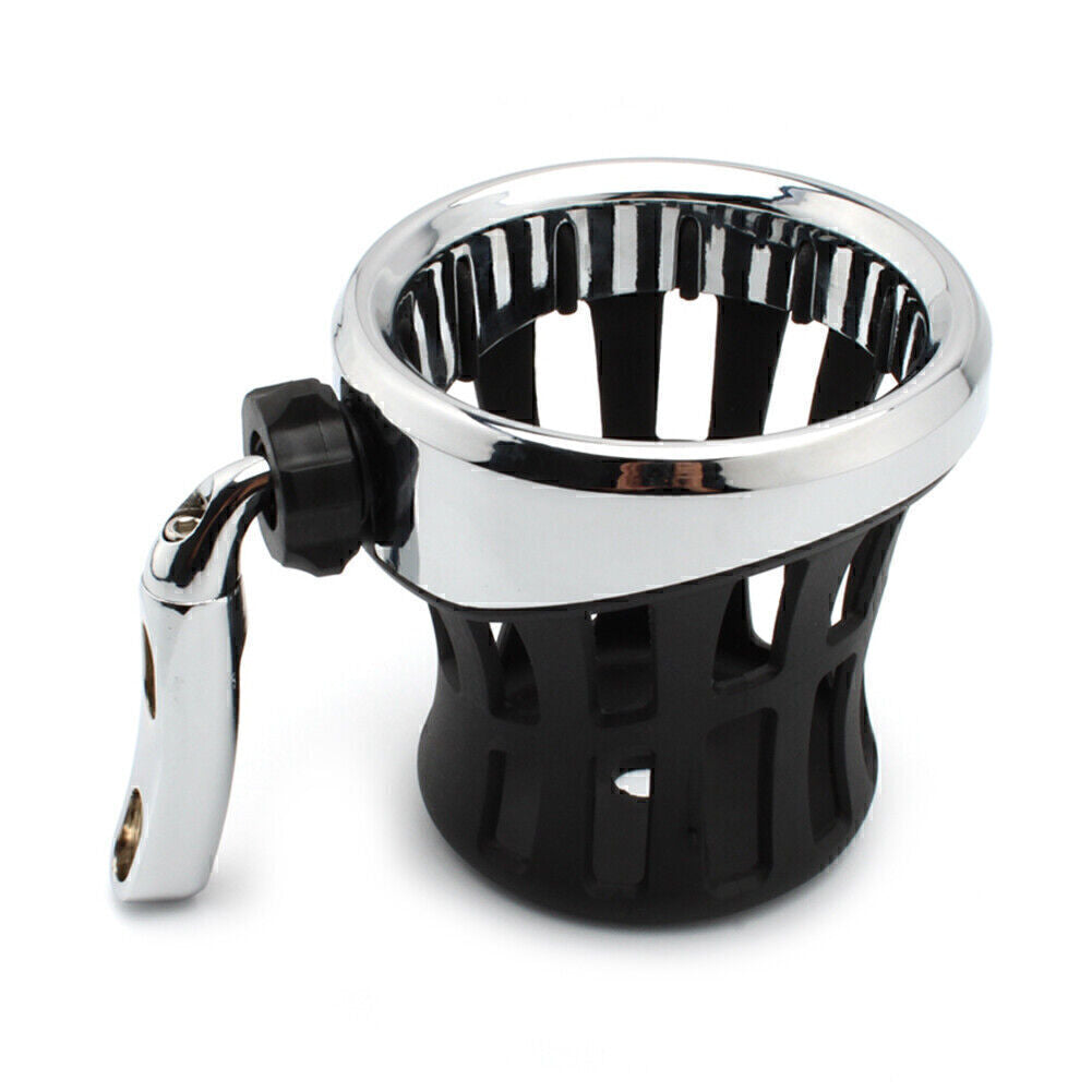 Fit for Harley Motorcycle Handlebar Cup Holder Drink W/ Mesh Basket Mount Universal Q
