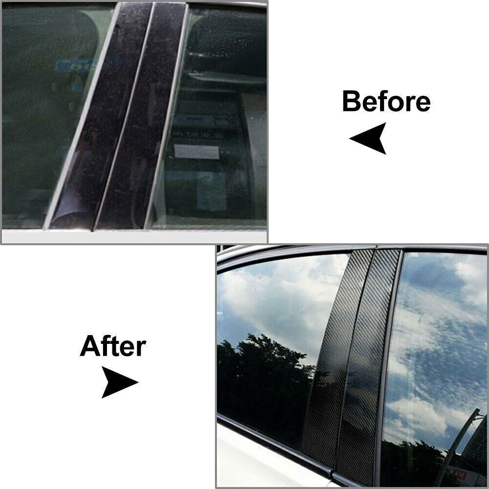 for Benz GLE 2015-19 Carbon Fiber Pillar Posts Door Window Molding Strip Trim 6P