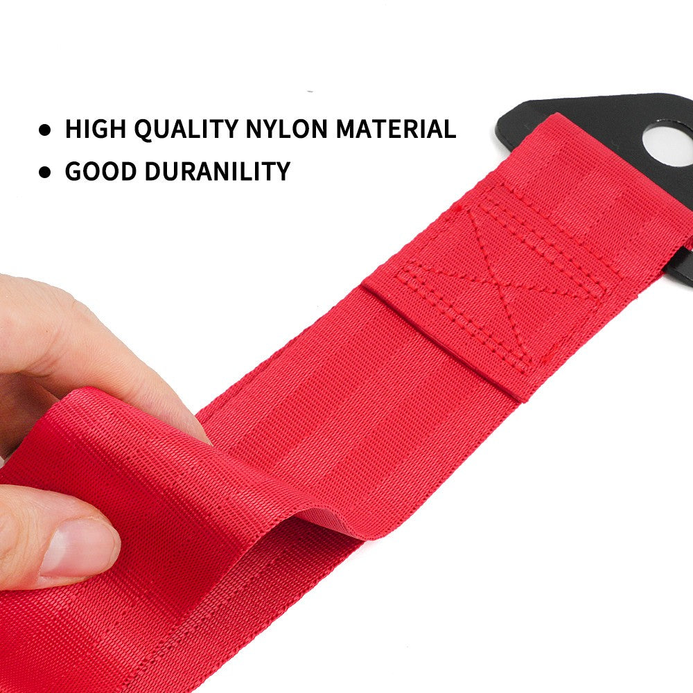 Universal Front Rear Bumper Towing Hook JDM High Strength Sport Racing Tow Strap Q