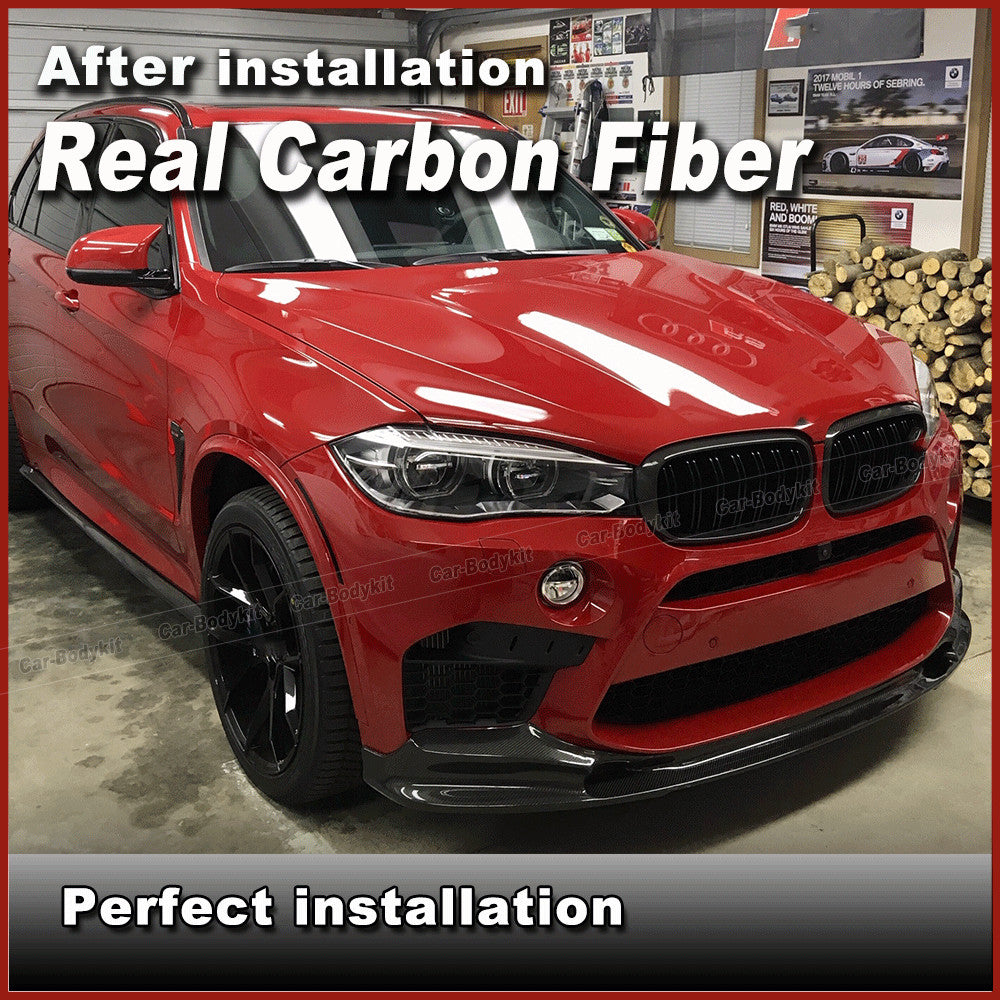 for BMW F85 X5M F86 X6M REAL CARBON Rear Bumper Diffuser Lip Front Spoiler Kits