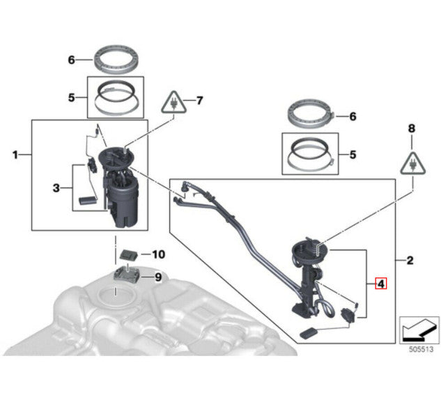 1 pc Left Fuel Level Sensor For X5 E70 F15 F85 X6 E71 F16 16117212632 v