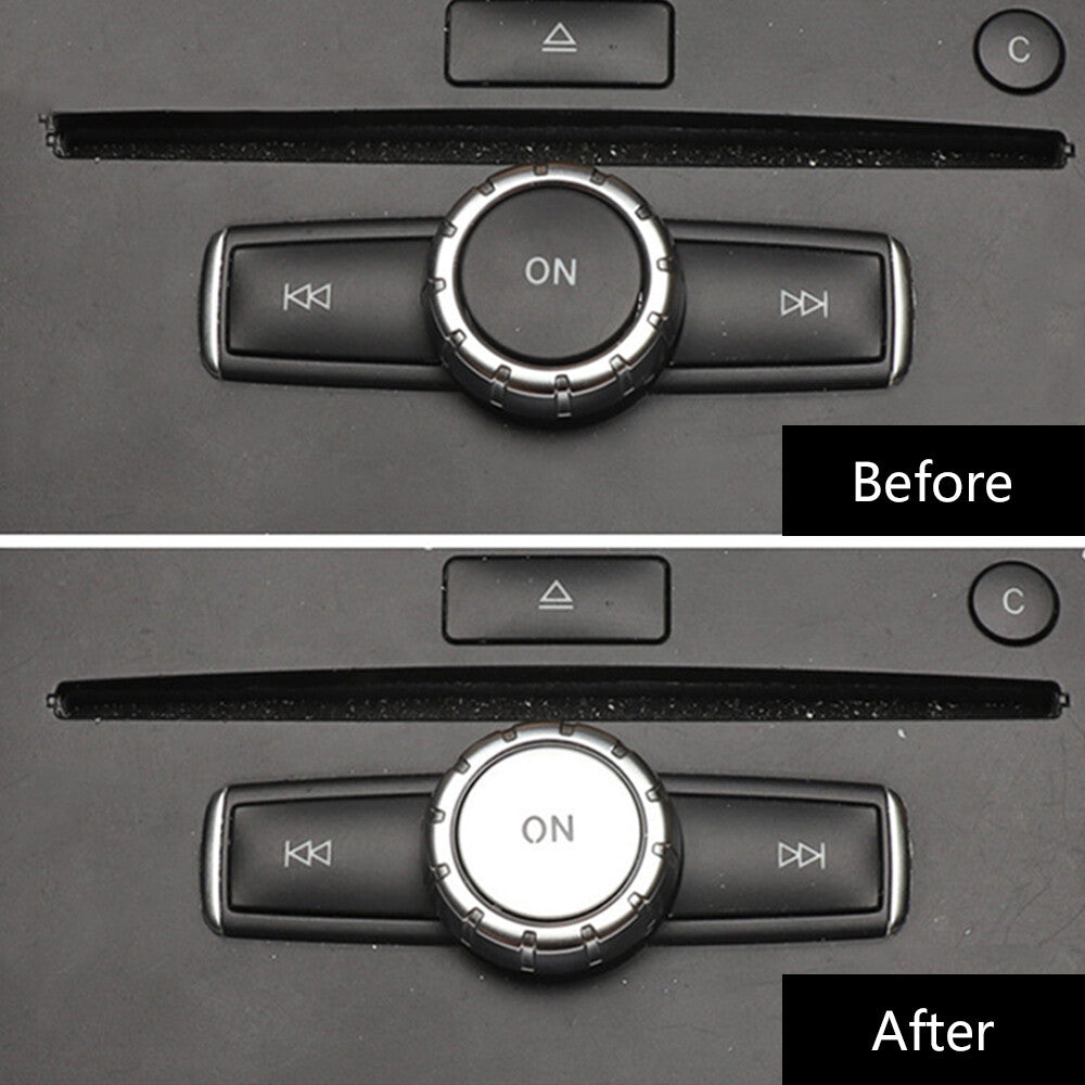 Volume Knob Sequins Trim Silver for Mercedes for Benz C Class W204 E Class W212 Q