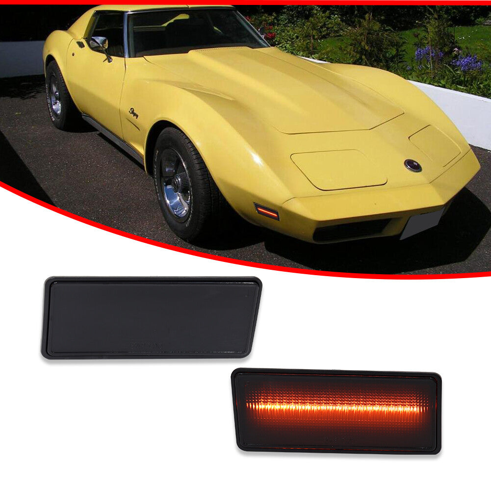 Smoked amber LED front marker light suitable for C3 for Corvette 1974-1979 LH+right grip- v