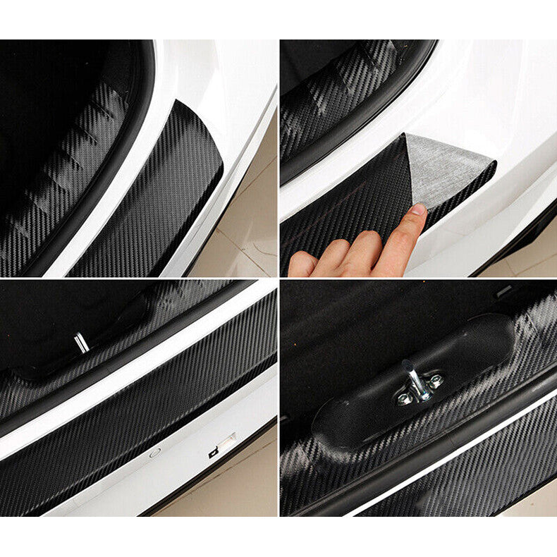 for Hyundai for Elantra 2021-2023 Carbon Fiber PU Rear Bumper Protector Sill Plate