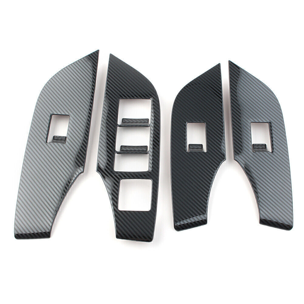 Interior Window Lift Switch Panel Cover Trim Carbon Fiber Fit for Toyota RAV4 19-24