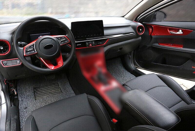 for Kia K3 Forte 2019-2023 Gloss Red Inner Door Handle Bowl Panel Cover Trim 4pc