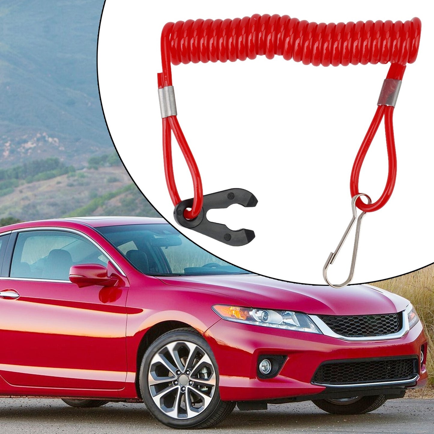 1pc 62.9 Inches Red Boat Kill Switch Safety Rope Key Lanyard Replace For