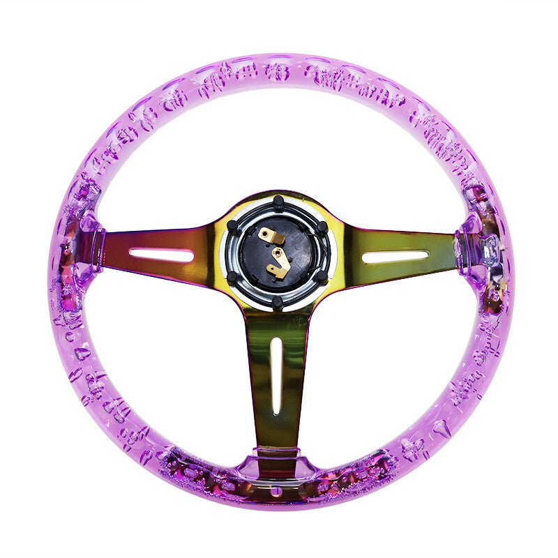 Car Acrylic Steering Wheel Bluing Spokes 350mm 14inch Racing Purple