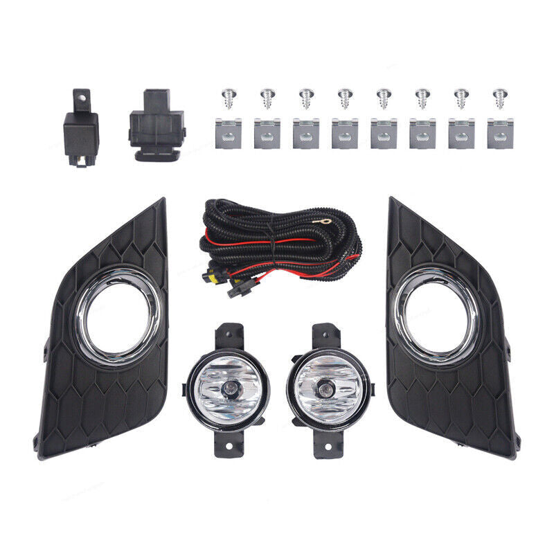Chrome-plated bezels for the fog lights (left and right) are suitable for Nissan Sentra 2016-2019.