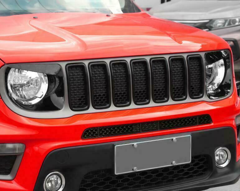 for Jeep Renegade 2019-2020 ABS Black Car Front Headlight Lamp Cover Trim 4PCS