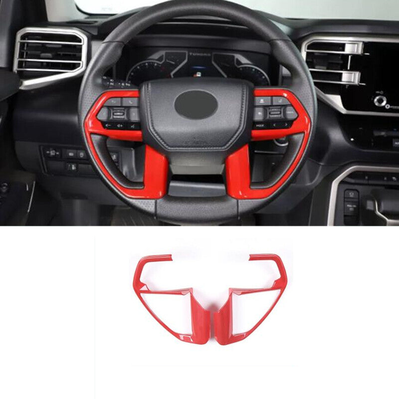 Fit for Tundra 2022-2024 Steering Wheel Trim 2pcs ABS Red v