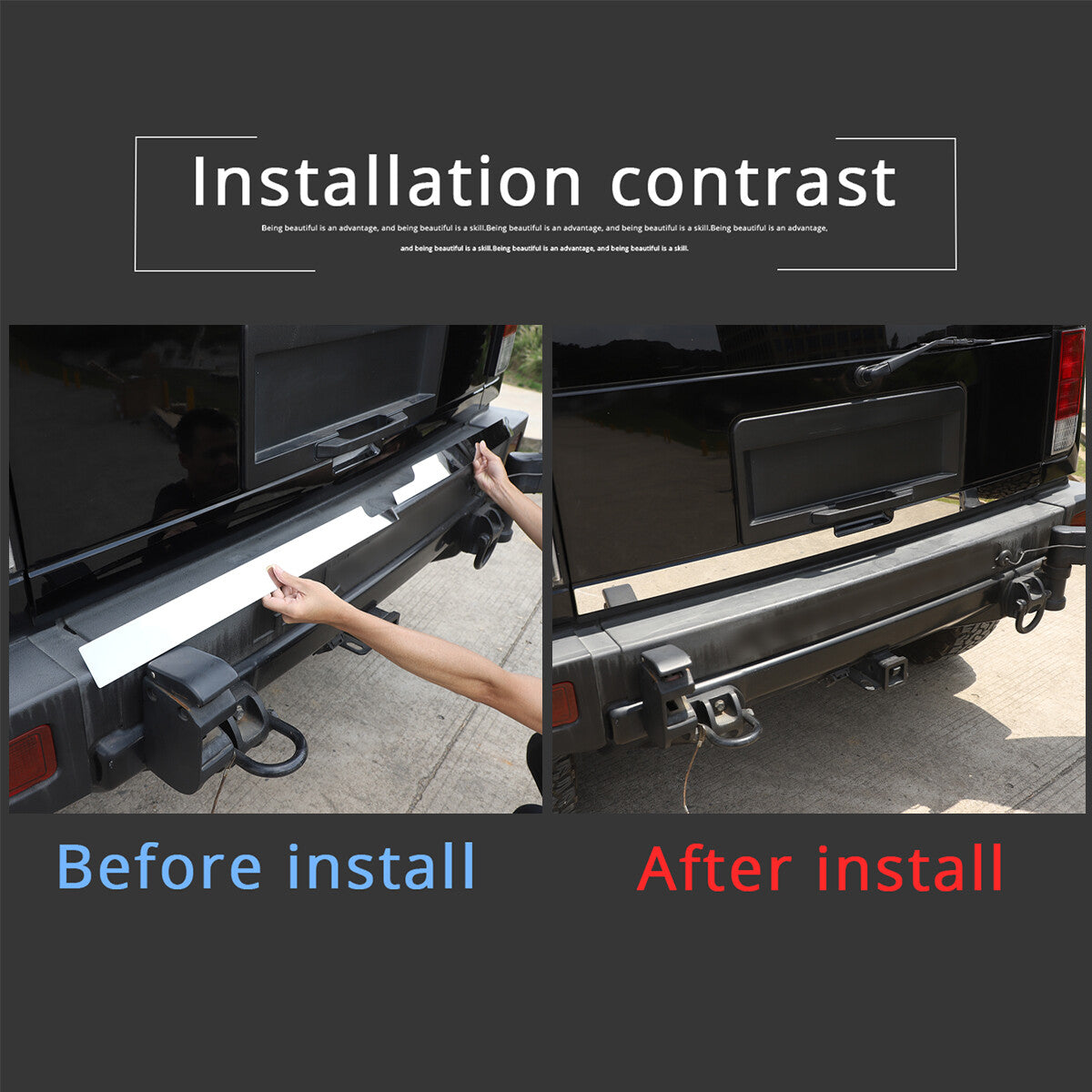 FITS for HUMMER H2 2003 - 2009 Stainless Steel Chrome Rear Tail Cover Molded Trim (2 Pieces)