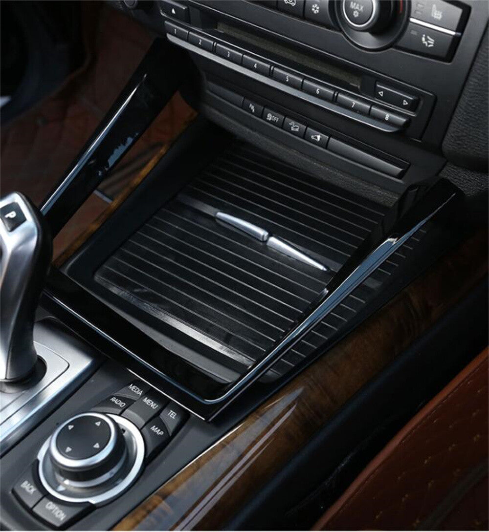 Gloss Black ABS Car Water Cup Holder Panel Cover for BMW X5 E70 X6 E71 2008-2013