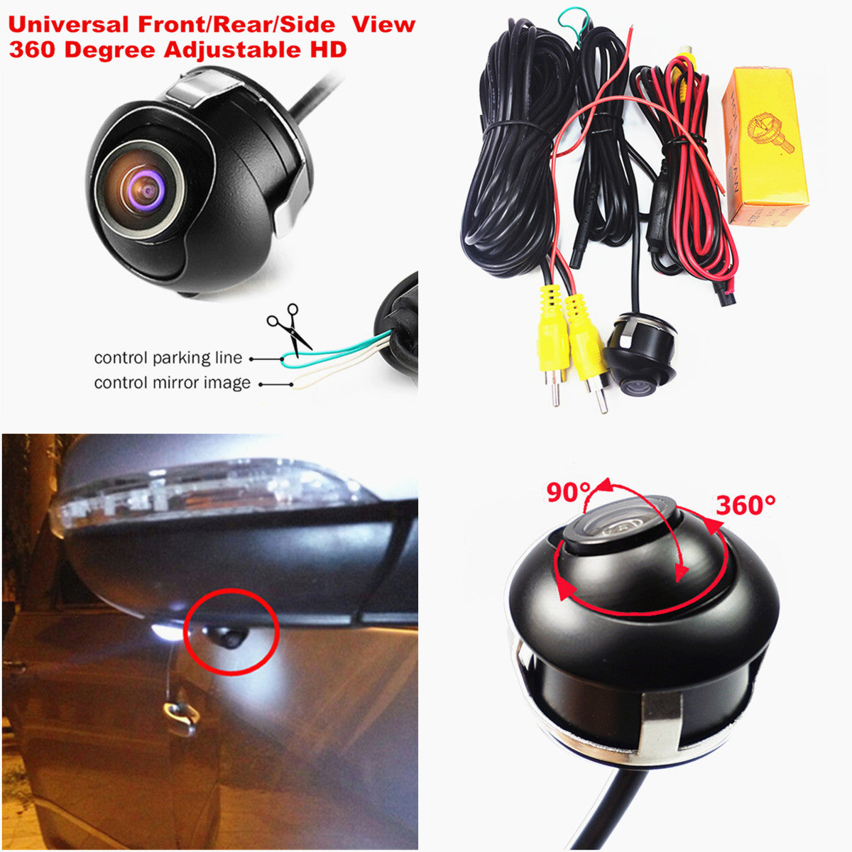 Waterproof 360 Degree Car Rear View Front Camera Parking Cam Night Vision