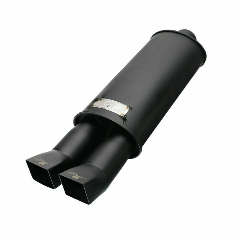 1PC 2.5 ID 2 OD Sport Great Sound Straight Exhaust Muffler Dual Tips Black