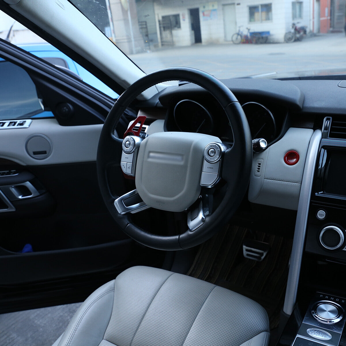 Silver steering wheel button cover trim for Land Rover Range Sport 2014-17 n