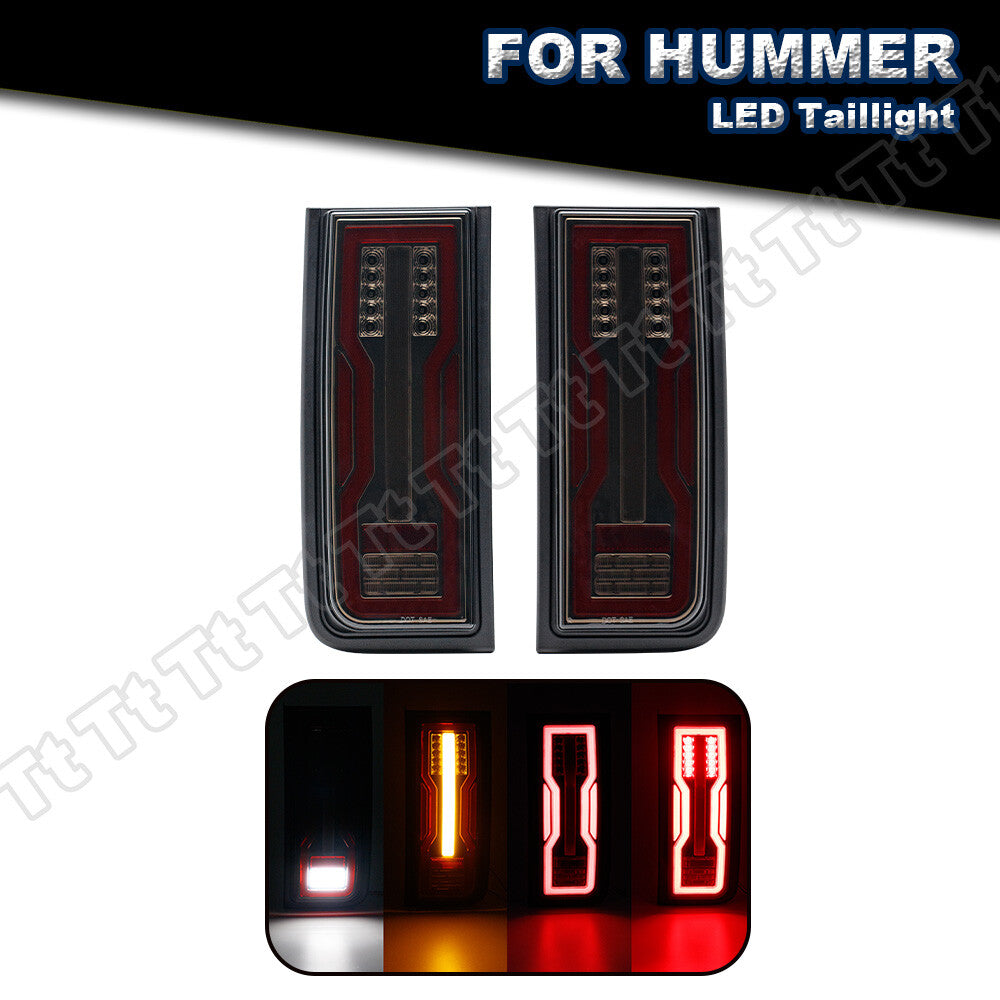 Suitable for 03-09 for Hummer H2 SUV 4-in-1 Smoked LED Rear Brake, Turn Signal, and Reversing Lights