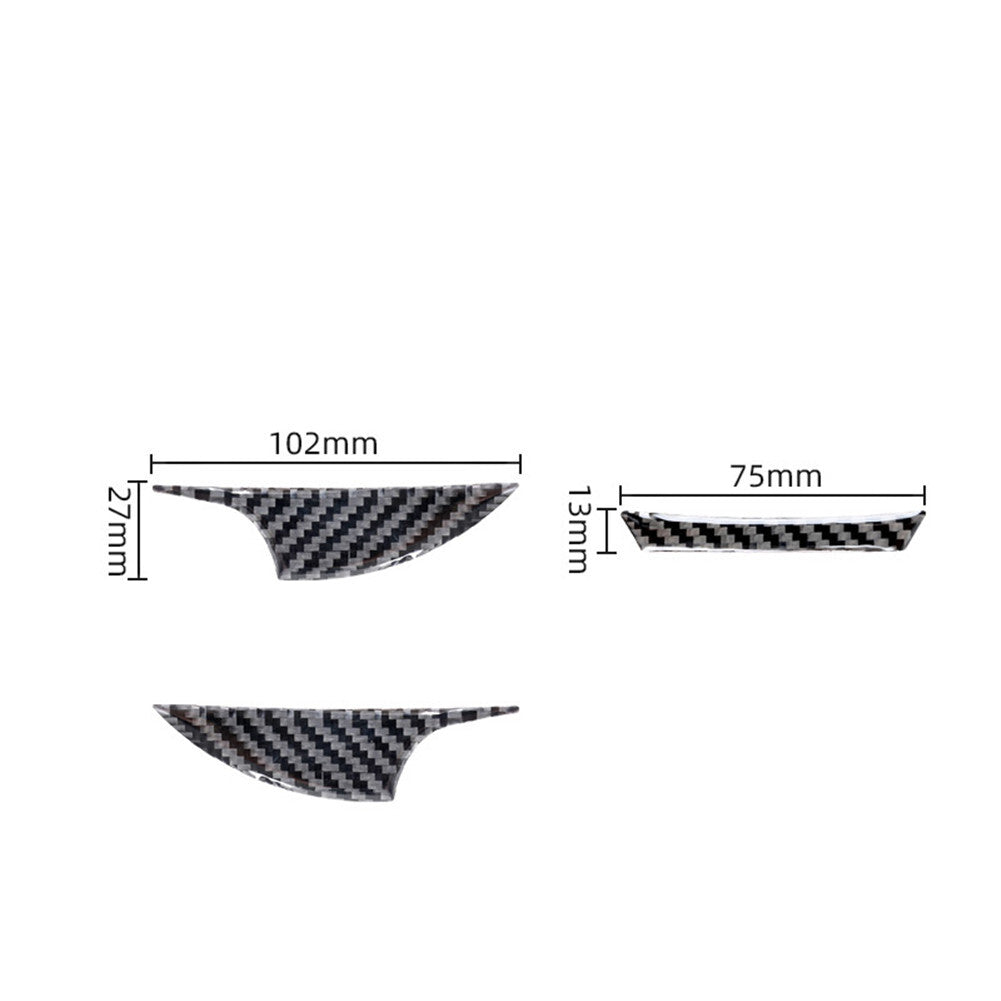2X Red Carbon Fiber Rear Door Panel Decorative Strip for Jeep for Wrangler 2007-2010 v