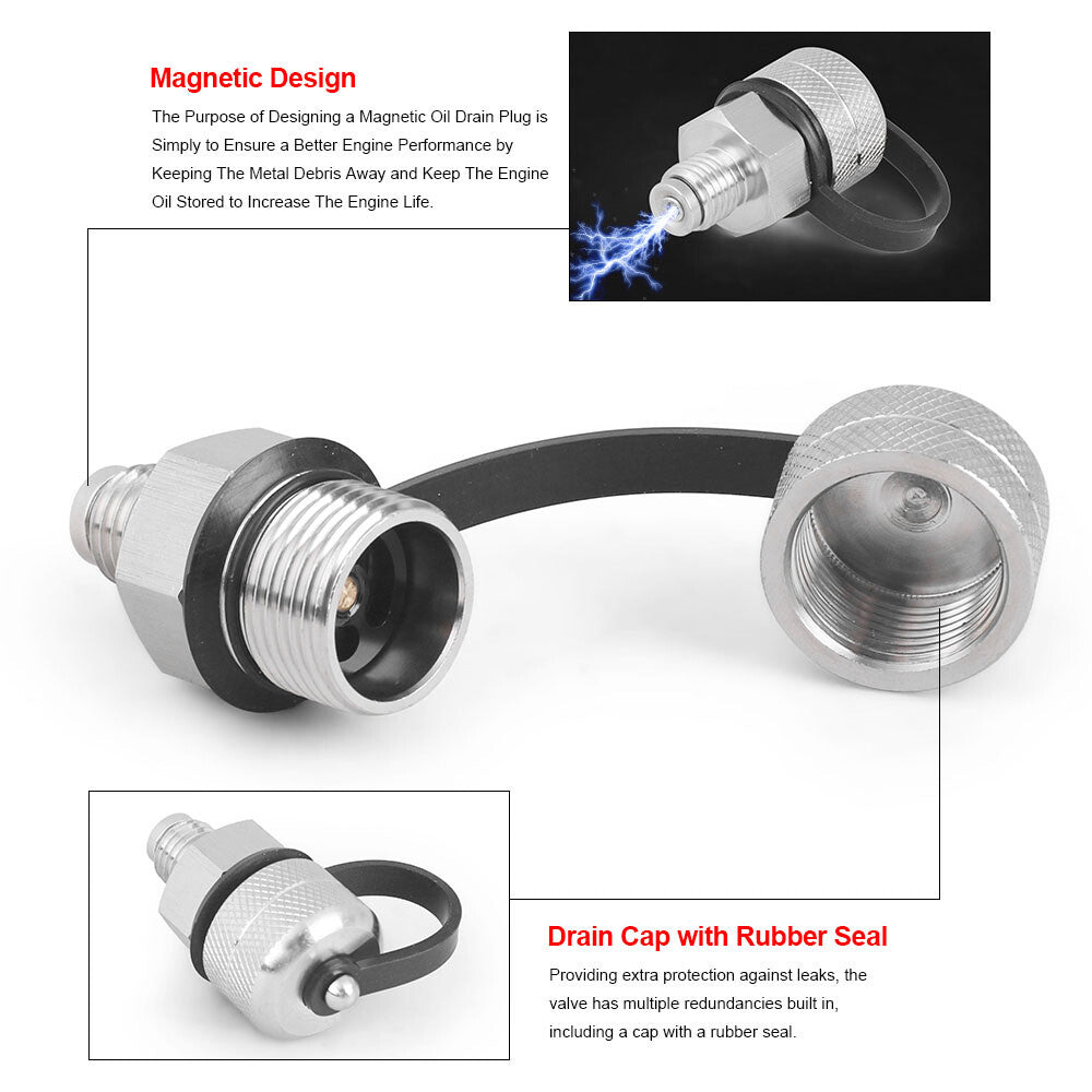 Oil Drain Valve Plug Kit For Car Engine Pan Transmission - M12x1.25MM Thread