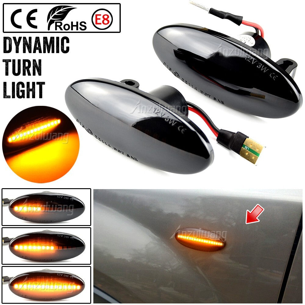 Dynamic Side Marker Turn Light for Nissan Dualis Qashqai Juke Micra March Note