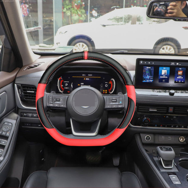 Car Blackred Steering Wheel Trim For 2022-24 for Nissan Pathfinder Auto Accessories