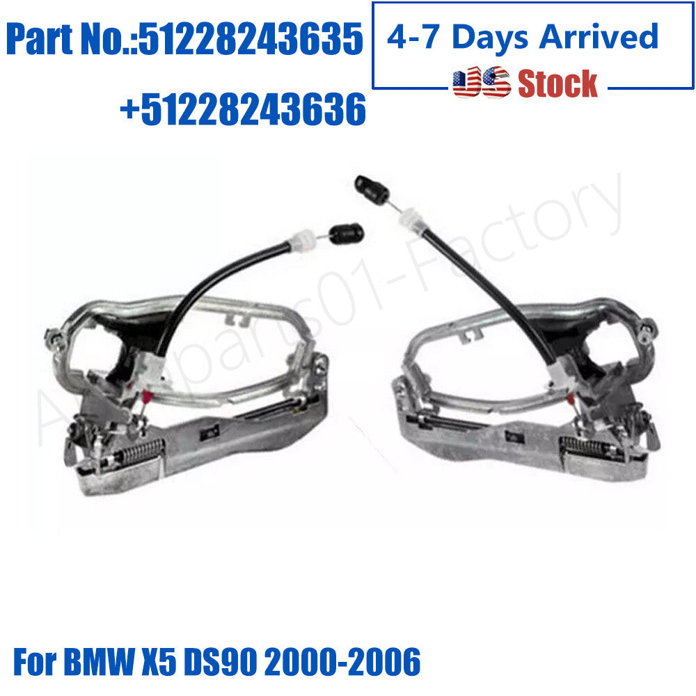 Set of 2PCS Outside Door Handle Rear Exterior Carrier For 2000-2006 for BMW X5