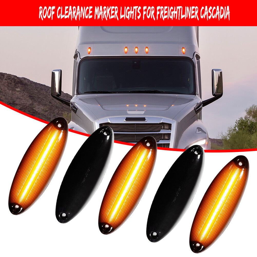 Suitable for Freightliner Cascadia cab marking roof running gap lights from 2008 onwards, 5 packs- v