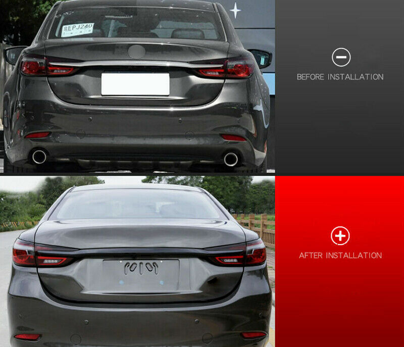 1X ABS gloss black Tail Door Rear Trunk Trim Strip for Mazda 6 Atenza 2018-2021
