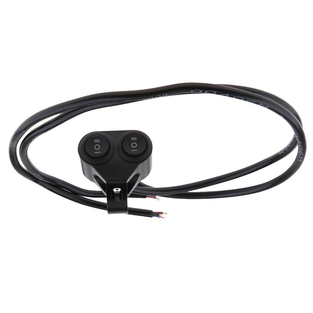 Motorcycle On Off On Switch Dual Button Handlebar 7/8 Fog Spot Light 12V Black Q