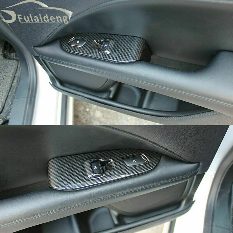 for Lincoln MKZ 2017-2020 Carbon Fiber Look Window Lift Switch Button Panel Trim