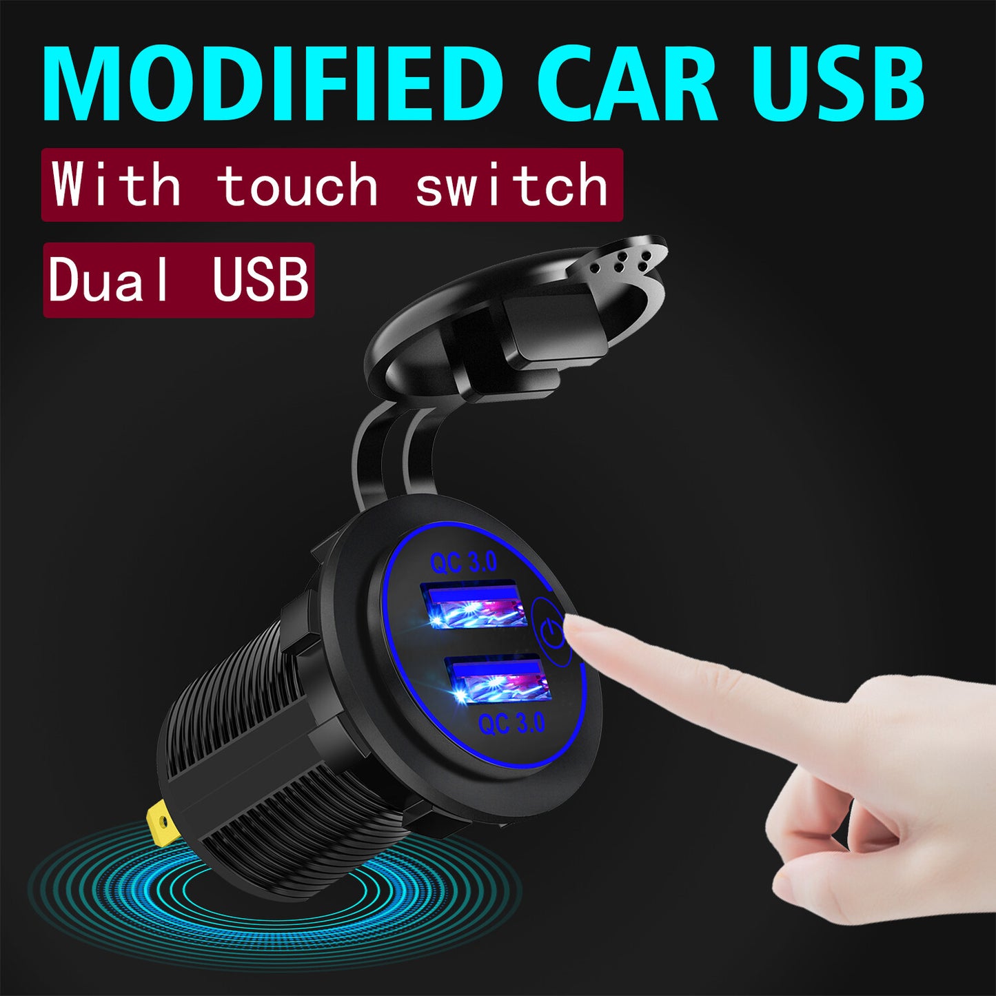 Dual USB Port Car Fast Charger Cigarette Lighter Socket Power Adapter 12V 24V
