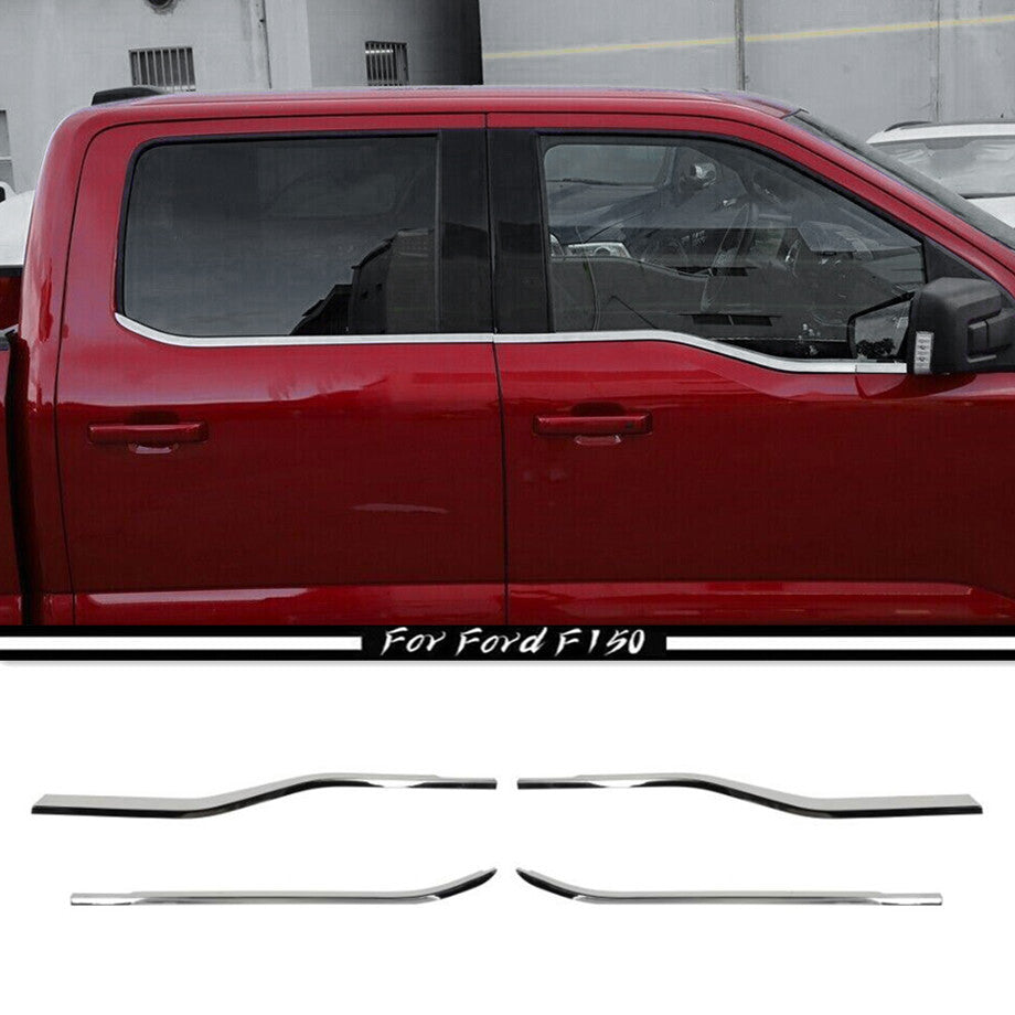 Chrome alloy window trim strip for Ford F150 21-23