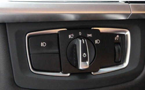 for BMW F20 F21 F22 F23 Frame Trim 2PCS Headlight Switch Control Matte Silver