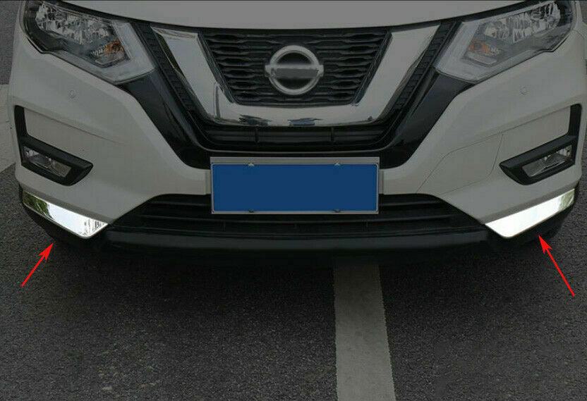 for Nissan Rogue 2017-2020 Silver Stee Front Bumper Cover Side Corner Guard Trim