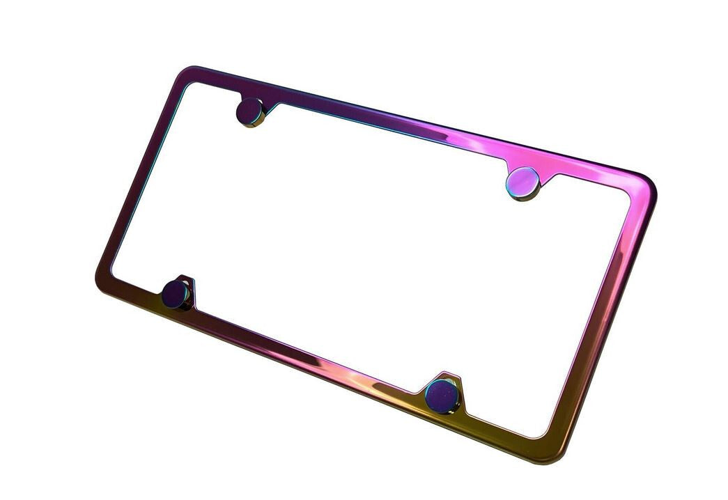 1 Piece Car License Plate Frame Cover Hood Cap Trunk Black Carbon For - v