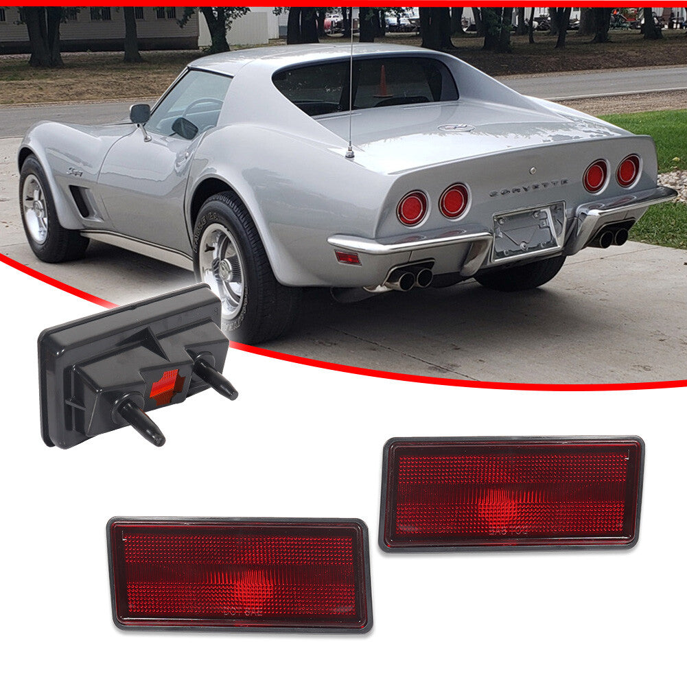LH&RH red lens rear marker light housing for Corvette C3 1974-1979 - v