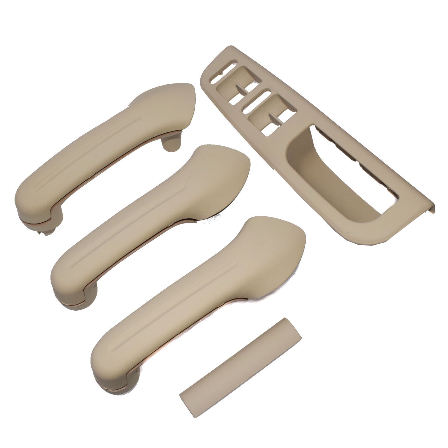 for for VW for Golf MK4 Beige Inner Door Grab Handle Cover Switch Bezel Trim 5 pcs New - v