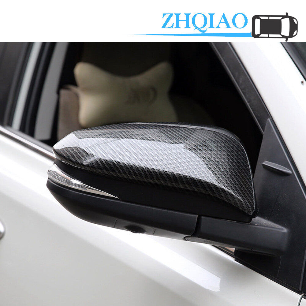 2PCS Carbon Fiber Style Rearview Side Mirror Cover Trim for Toyota RAV4 13-17