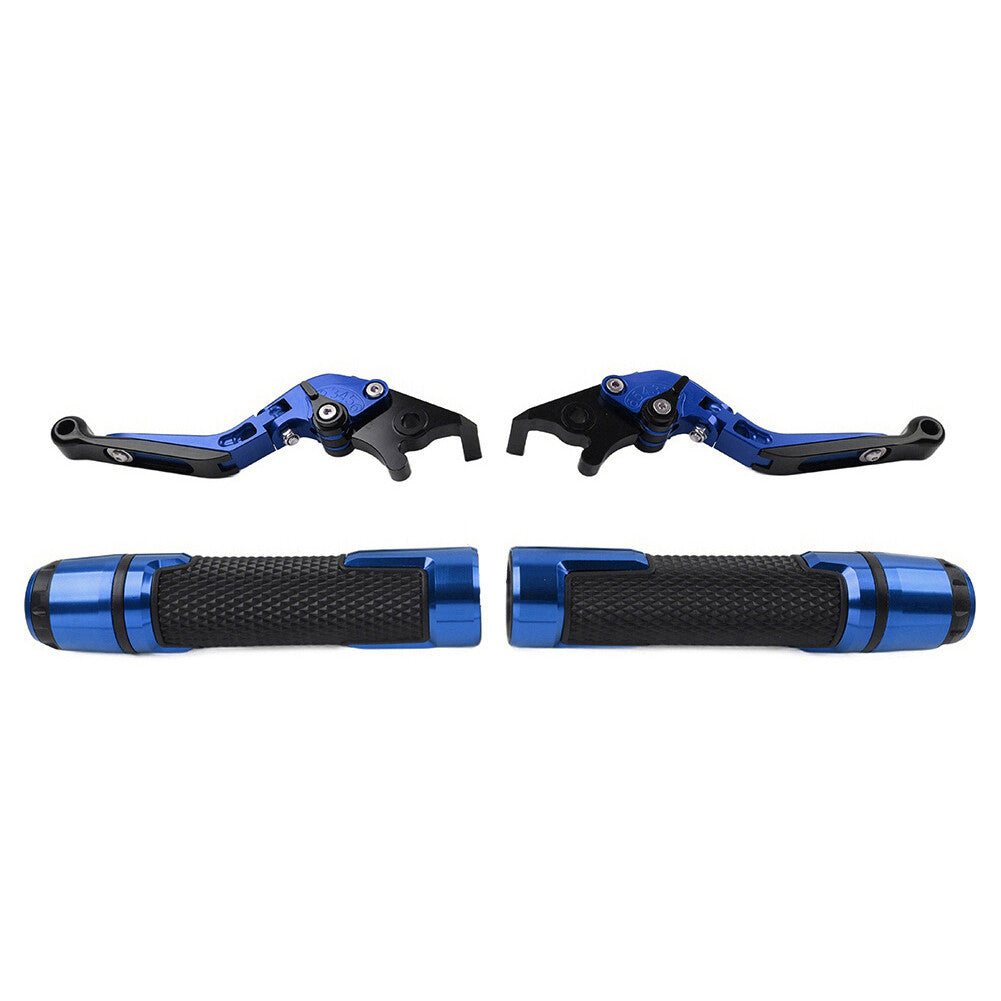 Folding Extendable Brake Clutch Levers Handlebar Grip Set for Suzuki GSXR600 NEW