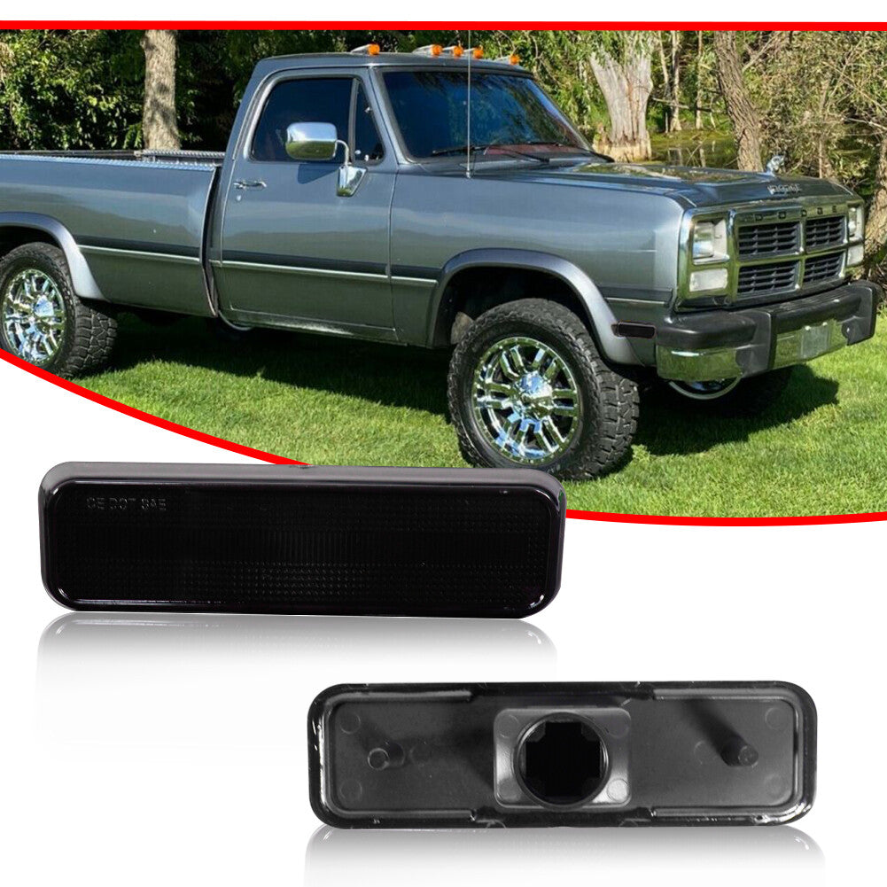Direct Fit for Dodge D100 D150 D250 Smoke Side Marker Light Housing Kit v