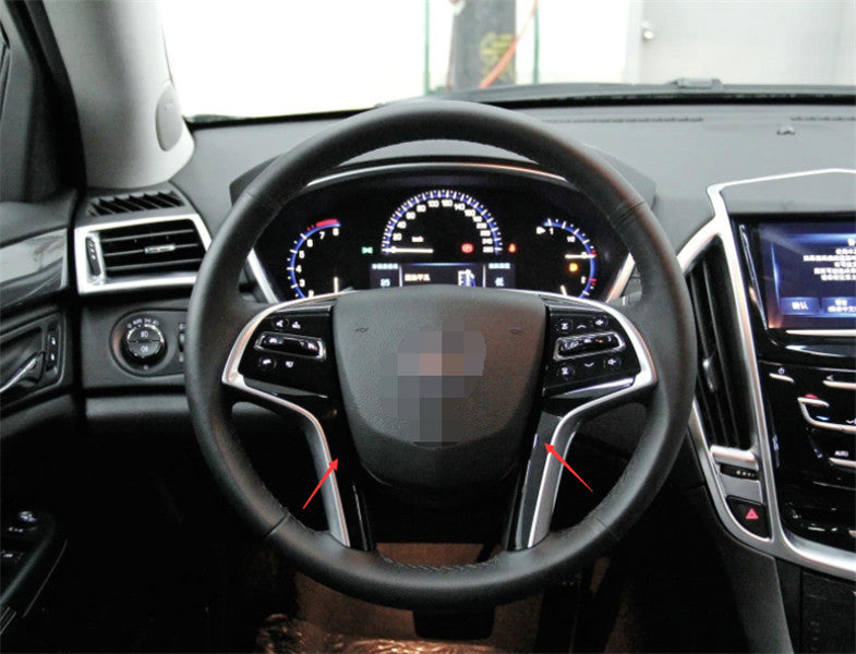 2P Steering Wheel Strip Cover Trim ABS Carbon Fiber Fit for Cadillac SRX 2010-15