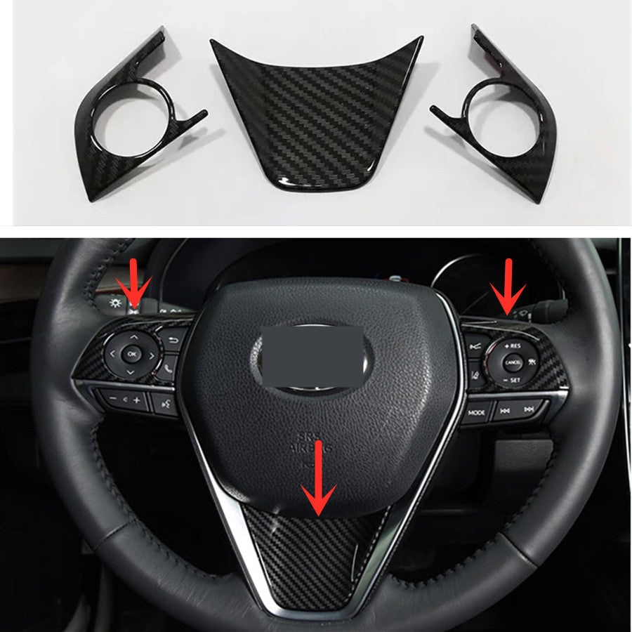 Fit For 2021 2022 Venza Carbon fiber Steering Wheel Trim 3pcs v