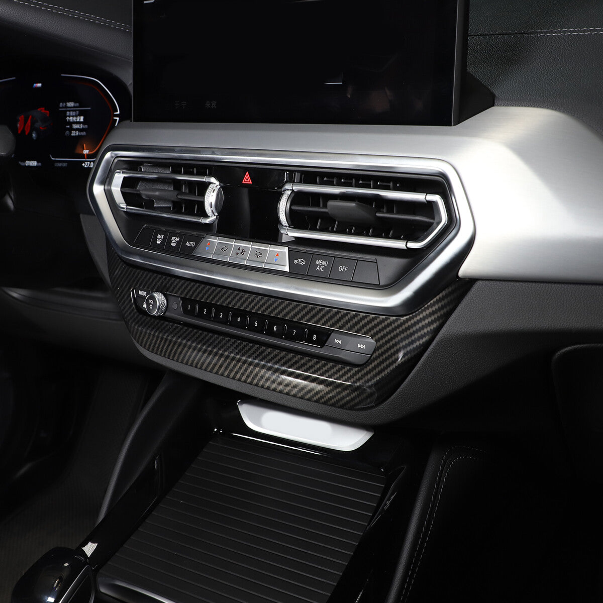 Carbon fiber front window A-pillar triangle cover suitable for Maverick 2022-23 in the United States- v