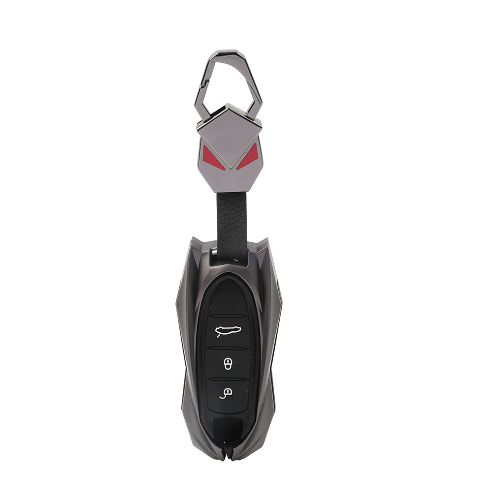 Black Remote Key Fob Case Shell Cover for Porsche 718 for 911 Macan for Cayenne Cayman Q