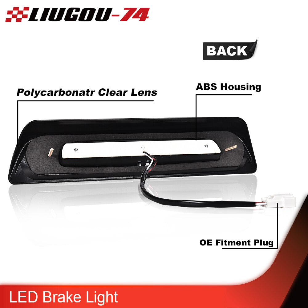 Fits 07 - 2018 for TUNDRA 3RD Third Brake Light/Racing Light Black/Transparent - v
