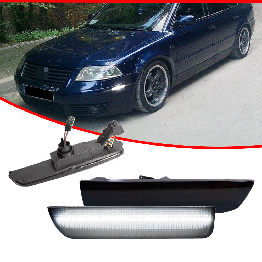 Left + Right White LED Front / Rear Side Marker Lights for 2001 - 05 for VW for Passat B55- v