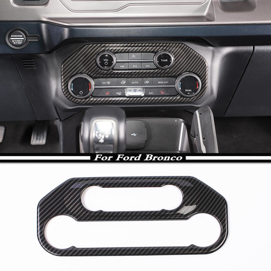 For 2021-2023 Bronco ABS Carbon Fiber A/C Control Panel Decor Cover Trim 1P v