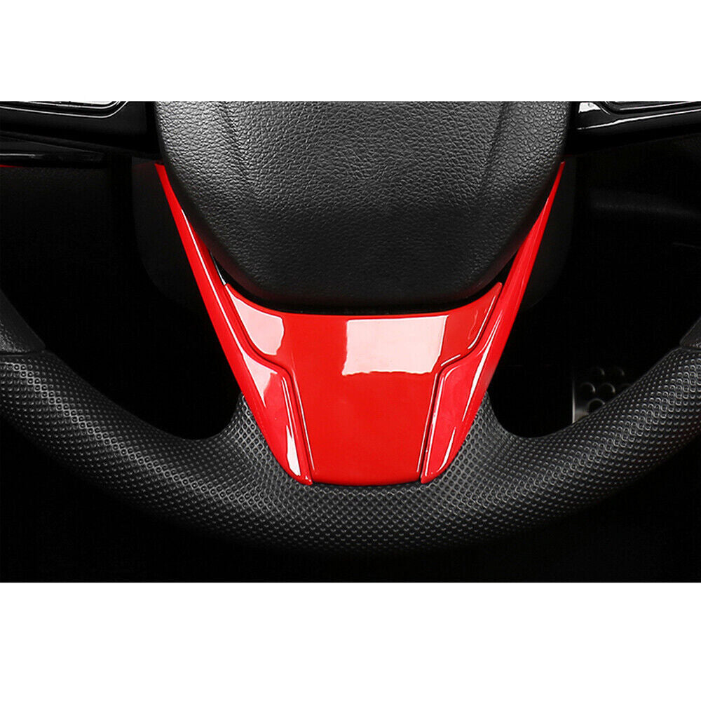 Steering Wheel Sticker Cover Trim 3PCS for Honda for Civic 10th 2016-2021 Bright Red