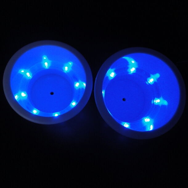 4-piece plastic cup holder for motorhomes, RVs, campervans, and campervans - 8 LED blue light n