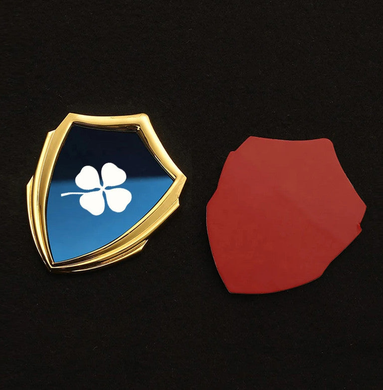 for Alfa Romeo Car Window Rear Trunk Side Emblem Decal Badge Blue Gold Clover